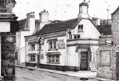 The Kings Head Yarmouth, 2008, (bläck på papper) av Vincent Alexander Booth