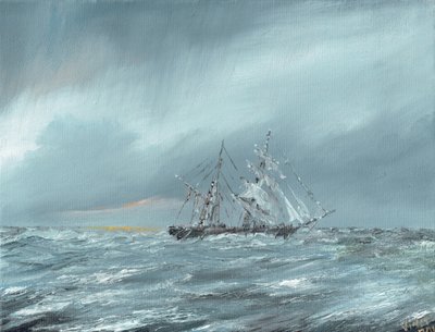 Mary Celeste på drift 5 december 1872, 2016, av Vincent Alexander Booth