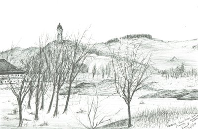 Wallace Monument; 2007; (bläck på papper) av Vincent Alexander Booth
