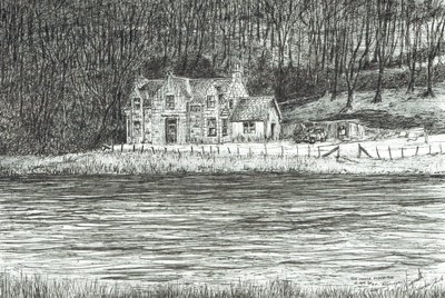 hus över floden Spey, 2006 av Vincent Alexander Booth