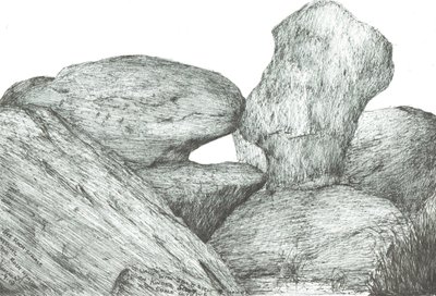 kyssar stenar på Kinder Scout, 2007 av Vincent Alexander Booth