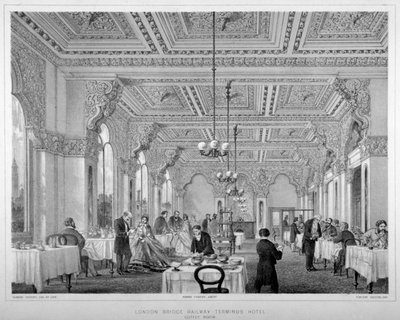 Kafferummet i London Bridge Railway Terminus Hotel, Bermondsey, London, 1860. av Vincent Brooks
