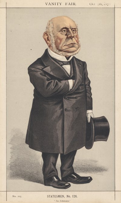 Vanity Fair: Statesman, No. 126 An Arbitrator, 1872. av Vincent Brooks Day and Son