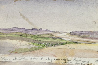 Antelope Hills och Big Canadian River, 1869 (akvarell på papper) av Vincent Colyer