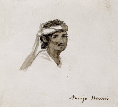 Navajo Warrior, 1869-1871 (akvarell) av Vincent Colyer