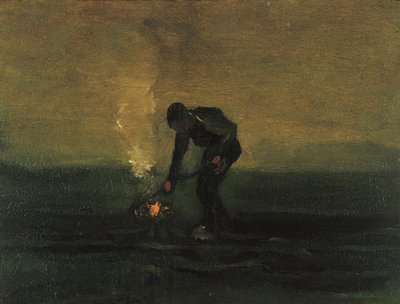 Bonden bränner ogräs, 1883. av Vincent van Gogh