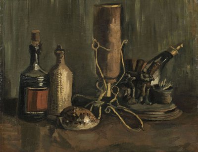 Stilleben med flaskor och skal, 1884. av Vincent van Gogh