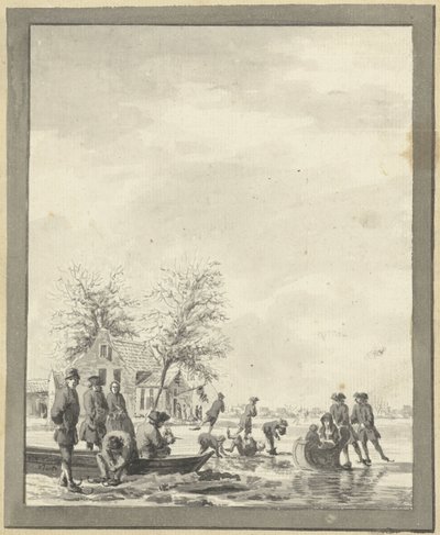 Isunderhållning på Buiten Spaarne nära Haarlem vid Herberg av Vincent Jansz. van der Vinne