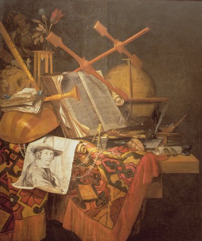 Fåfänga (olja på duk) av Vincent Laurensz van der Vinne