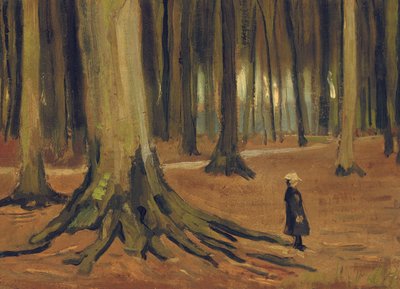 En flicka i skogen, 1882 av Vincent van Gogh