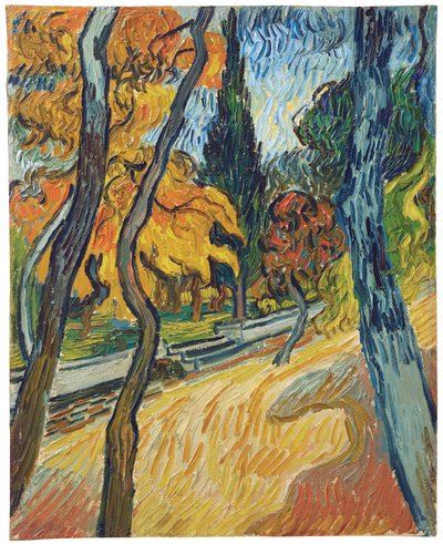 Träd i asylens trädgård, 1889 av Vincent van Gogh
