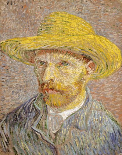 Självporträtt med stråhatt av Vincent van Gogh