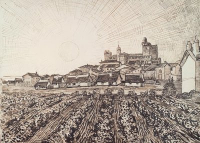 Utsikt över les Saintes-Maries av Vincent van Gogh