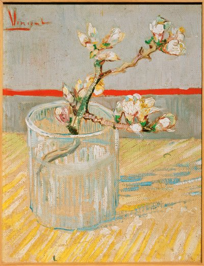 Blommande mandelgren i ett glas, mars 1888 (målning på duk) av Vincent van Gogh
