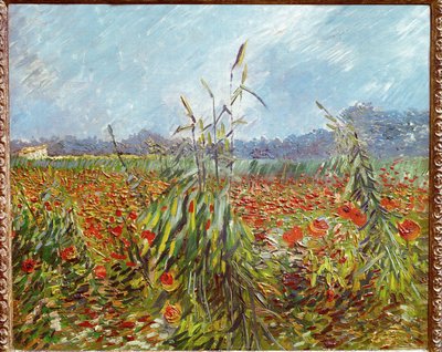 Kornfält och vallmo (olja på duk) av Vincent van Gogh
