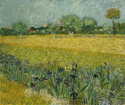 Fält med blommor nära Arles av Vincent van Gogh
