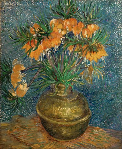 Fritillary kejsarkrona i en kopparvas (olja på duk) av Vincent van Gogh