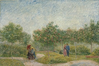 Trädgård med par: Square Saint-Pierre. 1887 av Vincent van Gogh