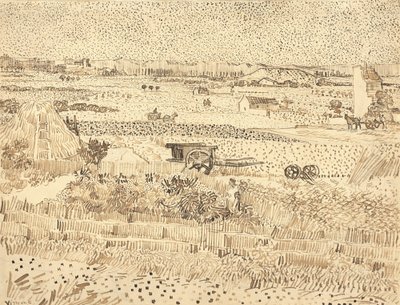Harvest - La Craus slätt, 1888. av Vincent van Gogh