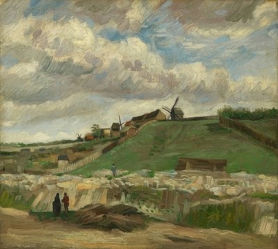 Montmartre kulle med stenbrott. Paris, juni-juli 1886 av Vincent van Gogh