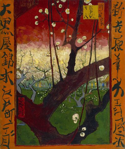 Japonaiserie: Blommande plommonodling (efter Hiroshige), Paris av Vincent van Gogh