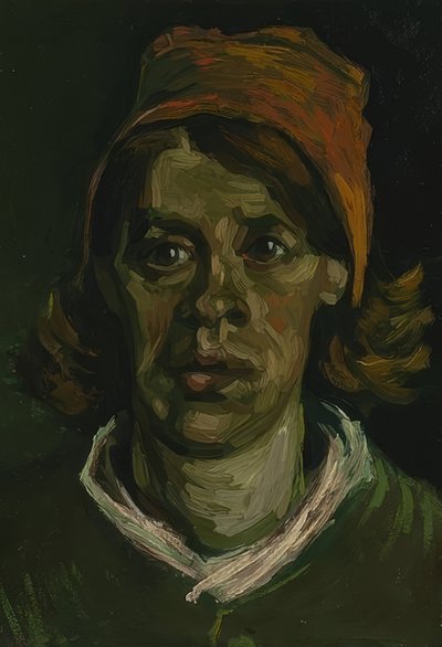 Huvudet av en kvinna. Nuenen, april 1885 av Vincent van Gogh