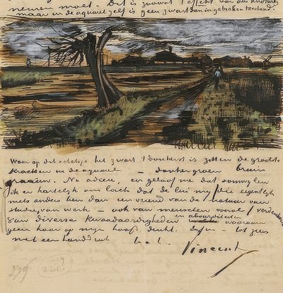 Kopfweide, Brev till Theo van Gogh. 1882 av Vincent van Gogh