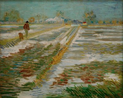 Landskap med snö av Vincent van Gogh