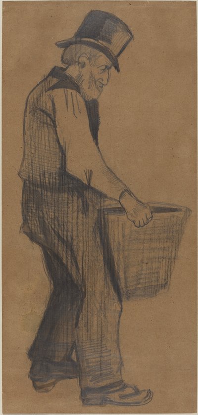 Gammal man som bär en hink av Vincent van Gogh