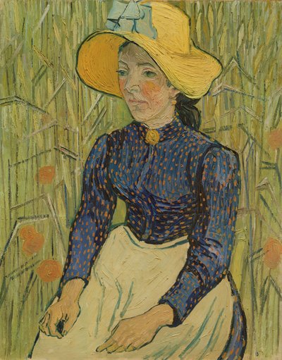 Bondeflicka i stråhatt, 1890 av Vincent van Gogh