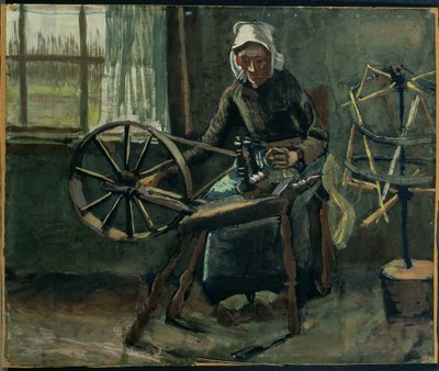 Bondkvinna slingrande spolar av Vincent van Gogh