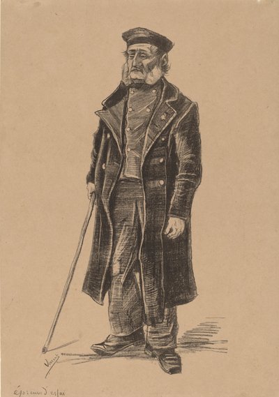Fattigboende, Stående, 1882. av Vincent van Gogh