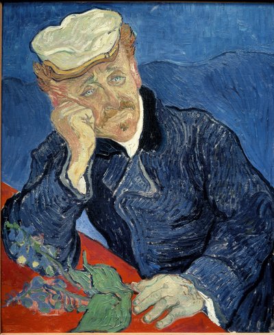 Porträtt av doktor Paul Gachet - olja på duk av Vincent van Gogh
