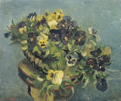 "Pot de pansies sur une petite table" (Korg med penséer på ett litet bord) Målning av Vincent van Gogh (1853-1890) 1887 Dim 46x55,5 cm Van Gogh Museum, Amsterdam av Vincent van Gogh
