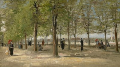 Promenad i Jardin du Luxembourg. 1886 av Vincent van Gogh