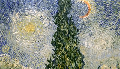Väg med cypresser av Vincent van Gogh