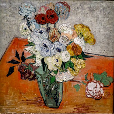 Rosor och vindblommor av Vincent van Gogh