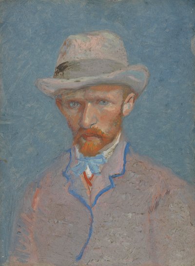 Självporträtt med grå filthatt av Vincent van Gogh