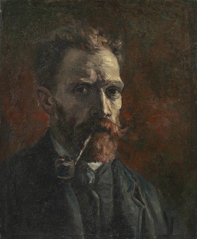 Självporträtt med pipa av Vincent van Gogh