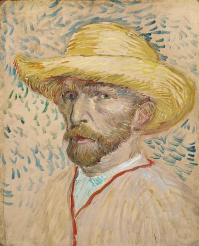 Självporträtt med stråhatt av Vincent van Gogh