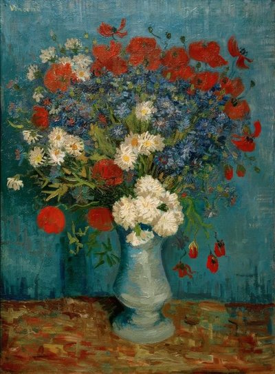 Stilleben: vas med blåklint och vallmo av Vincent van Gogh