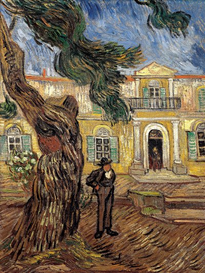 Sjukhuset Saint Paul i Saint Remy de Provence - olja på duk av Vincent van Gogh