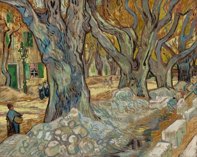 The Large Plate Trees Road Menders i Saint-Rémy, 1889. av Vincent van Gogh