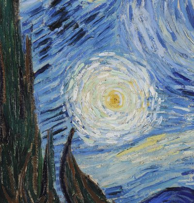 The Starry Night, juni 1889 (olja på duk) (detalj av 702746) av Vincent van Gogh
