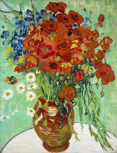Vas med blåklint och vallmo av Vincent van Gogh