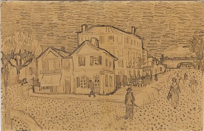 Vincents hus i Arles, från ett brev till sin bror Theo, avrättat i Arles, 1888 av Vincent van Gogh