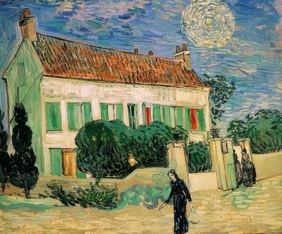 Vita huset på natten. juni 1890 av Vincent van Gogh