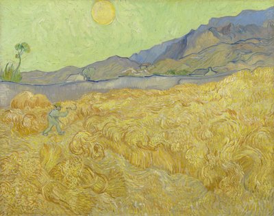 Vetefält med en skördare av Vincent van Gogh