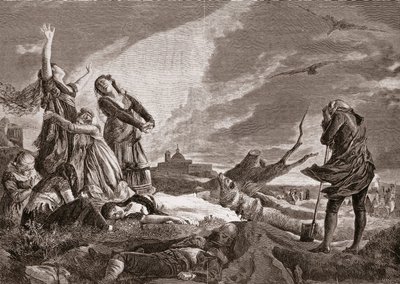 Spanska frihetskriget (1808-1814). Begravning i La Moncloa, Madrid den 3 maj av Vincente Gonzalez Palmaroli