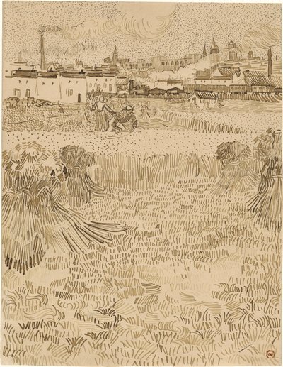 Arles. View from the Wheatfields (1888) av Vincent van Gogh